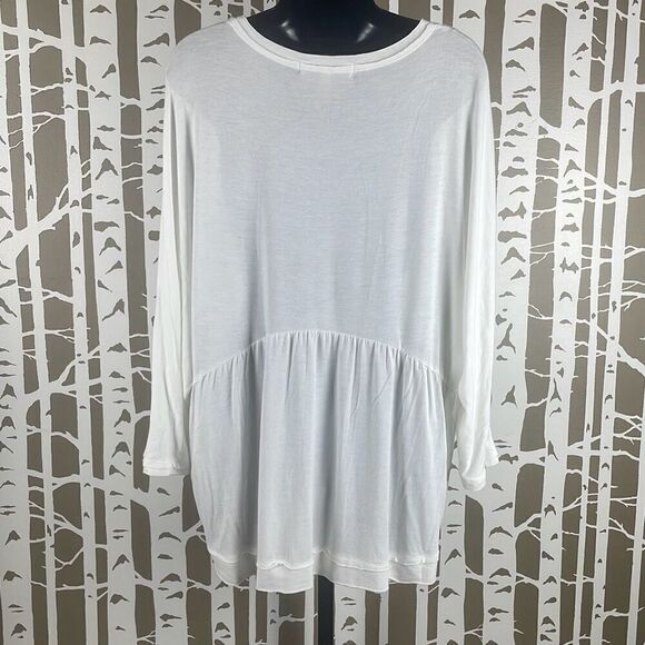 Democracy Embroidered High-Low Hem Drop Sleeve Top M - Picture 5 of 10